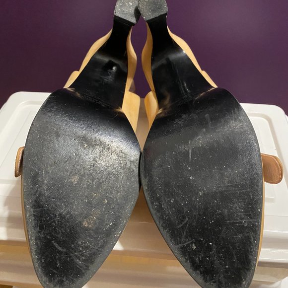 Vintage 90s Y2K American Eagle Studio Mabel Peep Toe Ankle Strap Heels size 8.5 - Picture 3 of 5